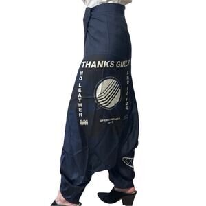 Stella McCartney SS '17 Blue Silk Printed Harem Pants IT 38 Logo Flag